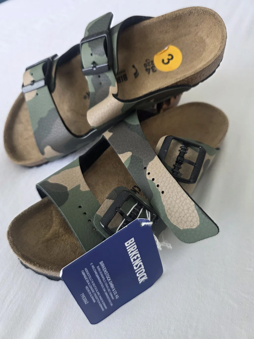 Birkenstock Kids Camo Green & Tan Arizona Sandals
